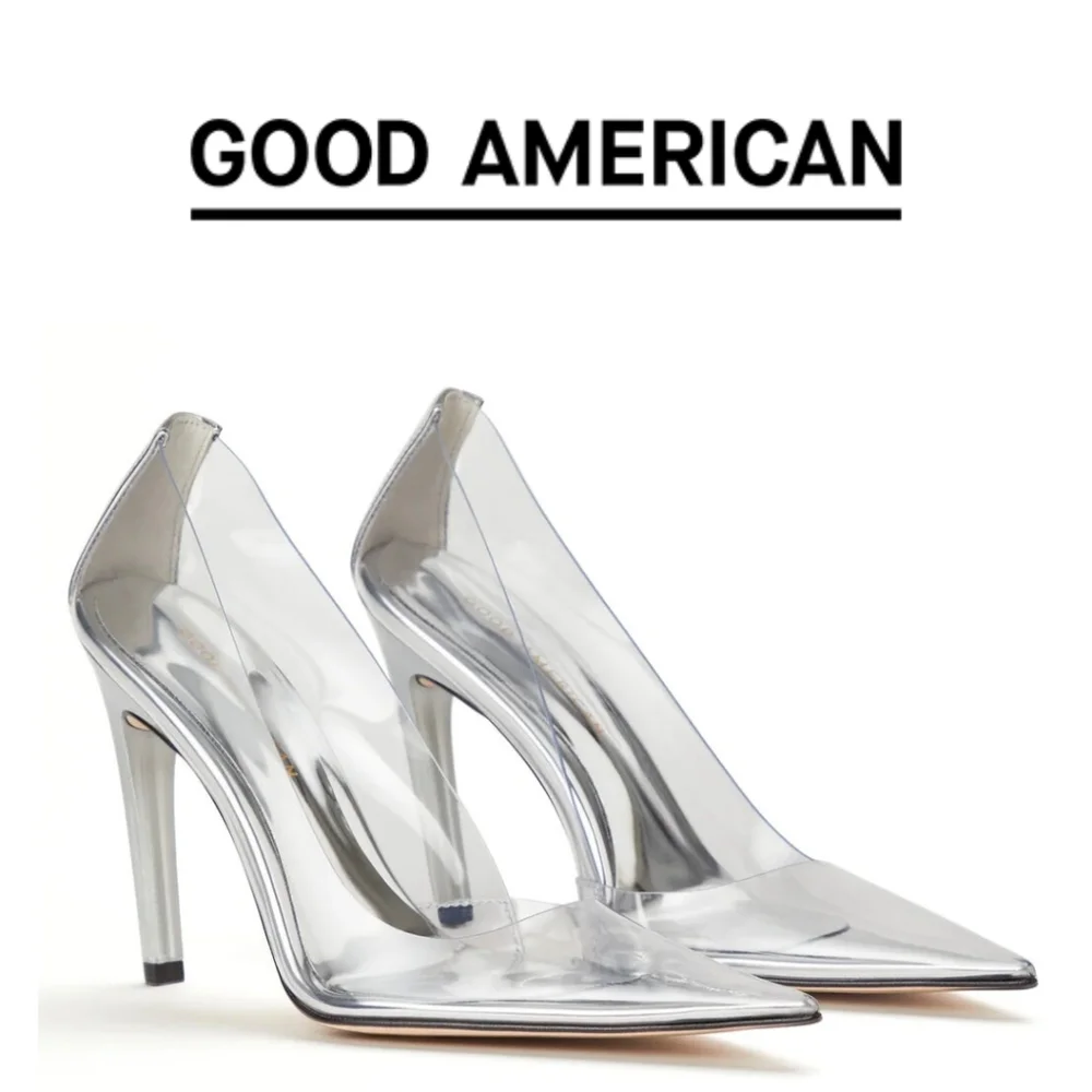 New! GOOD AMERICAN- Cinder-F*cking Rella Glass Pumps - Glass 002 - Size 6.5 - Picture 2 of 10